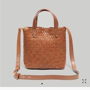 Madewell The Small Transport Crossbody: brown Woven Leather Edition